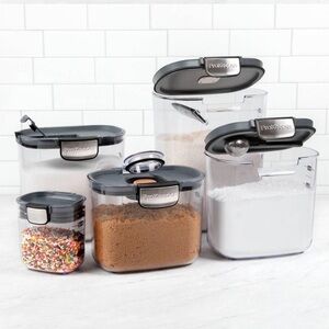 NIB Prepworks 8pc Baking Black and Clear Kitchen Storage Container Set